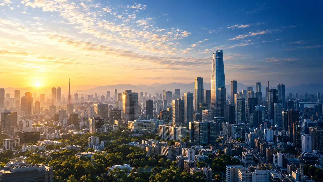 光の差す都市